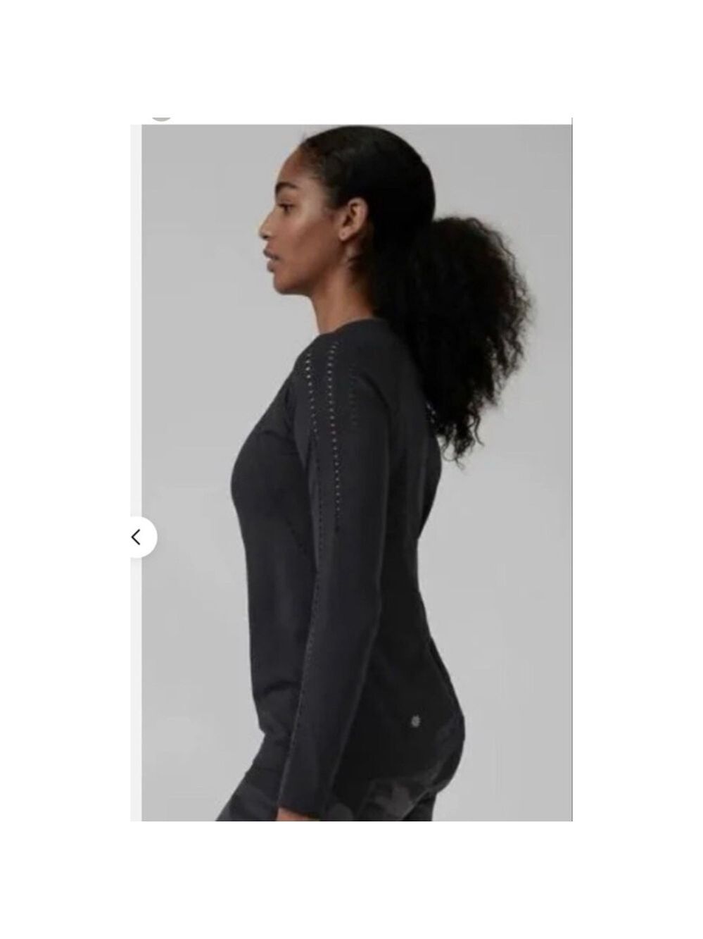 Women's Athleta Foothills Long Sleeve Performance Tee Black Large - Picture 2 of 8
